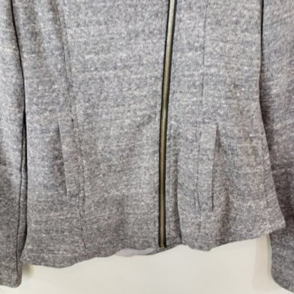Mystree | Dark Heather Gray Asymmetrical Zip Sweater Jacket Size Medium - Picture 2 of 5